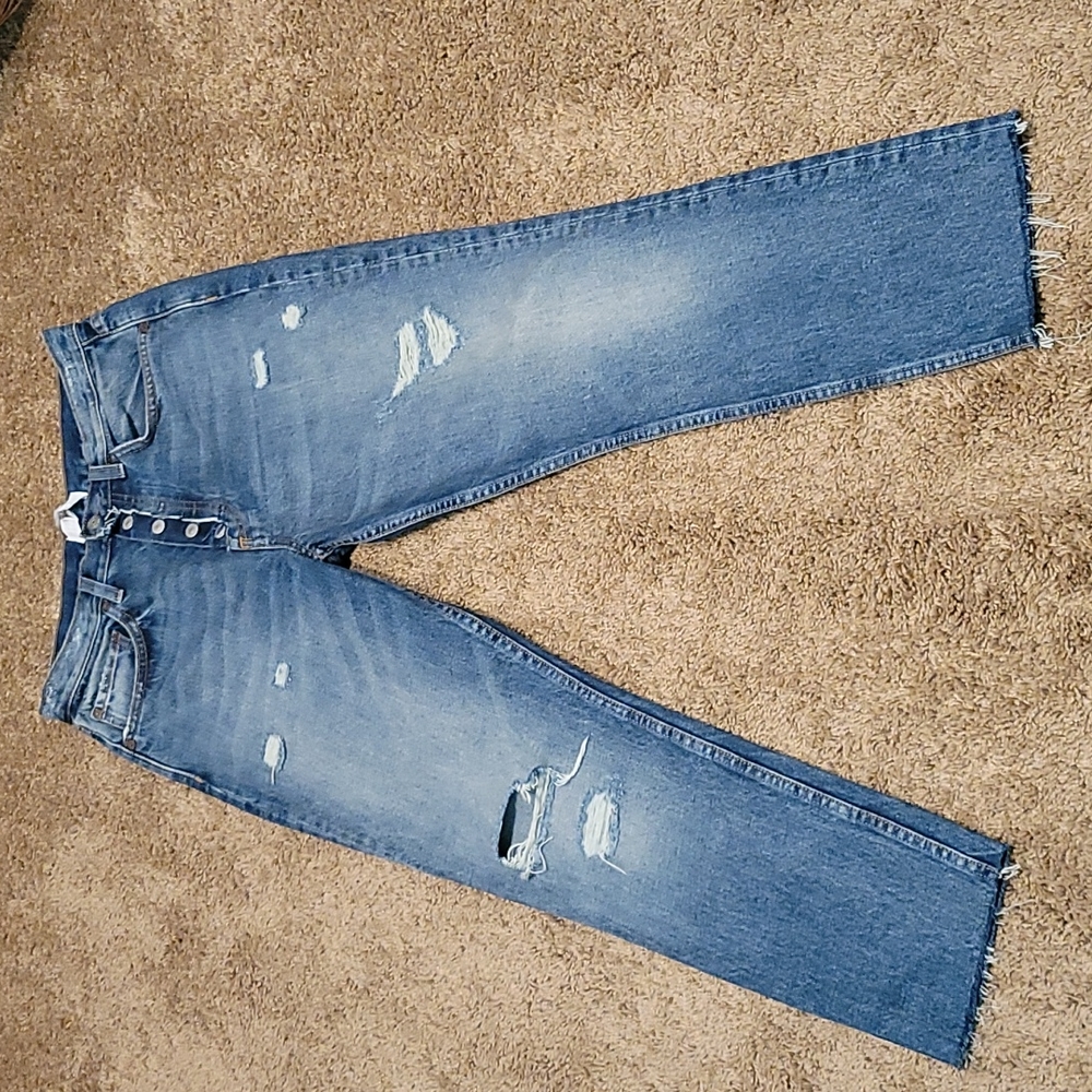 BOYISH BY HER LOS ANGELES BILLY JEANS EXPOSED BUTTON FLY ANKLE  HIGH RISE 28 6